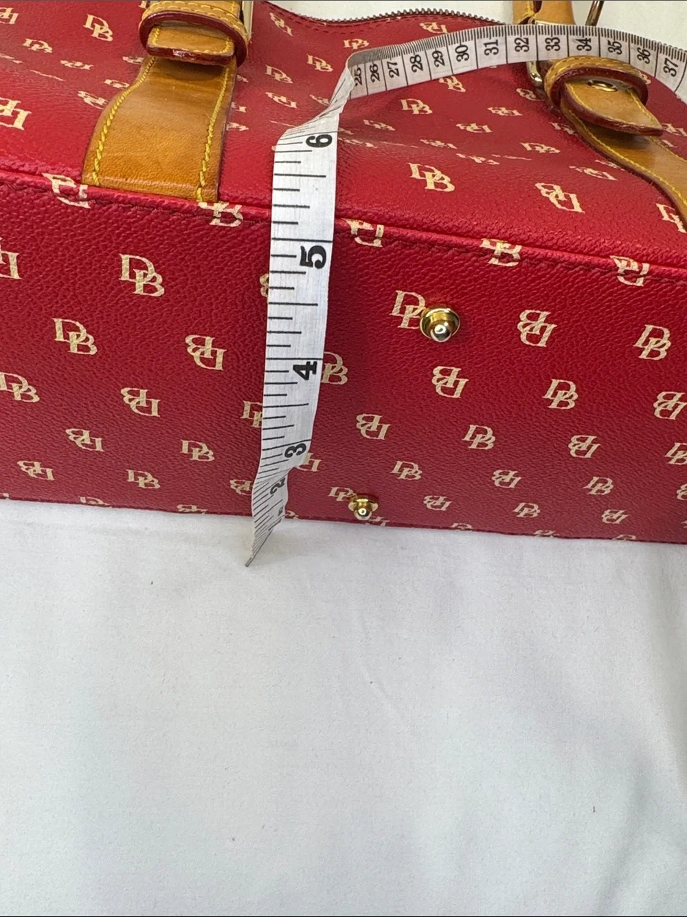 Dooney & Bourke Red Monogram Domed Satchel‎ Bag